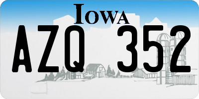 IA license plate AZQ352
