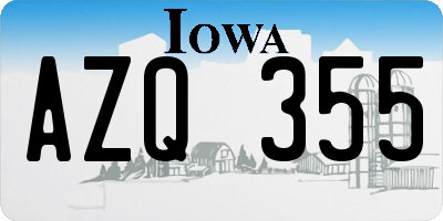 IA license plate AZQ355