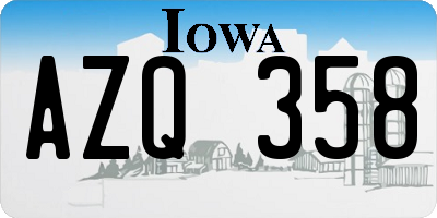 IA license plate AZQ358