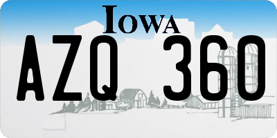 IA license plate AZQ360