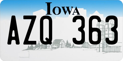 IA license plate AZQ363