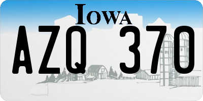 IA license plate AZQ370