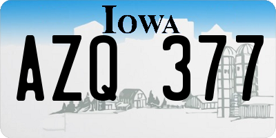 IA license plate AZQ377