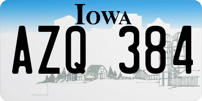 IA license plate AZQ384
