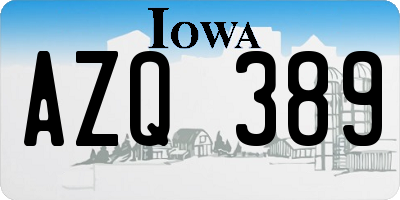 IA license plate AZQ389
