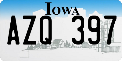 IA license plate AZQ397