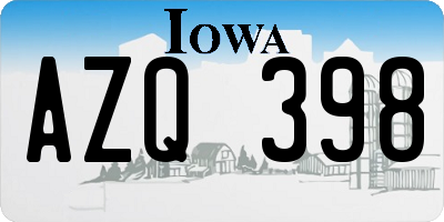 IA license plate AZQ398