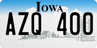 IA license plate AZQ400