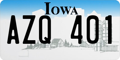 IA license plate AZQ401