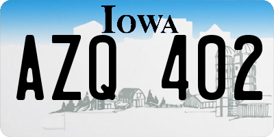 IA license plate AZQ402