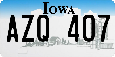IA license plate AZQ407