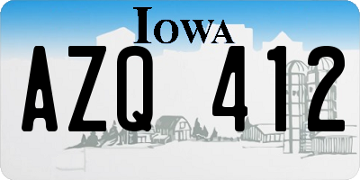IA license plate AZQ412