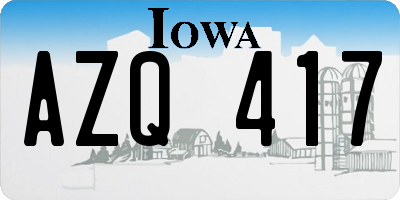IA license plate AZQ417