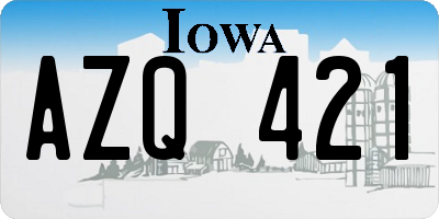 IA license plate AZQ421