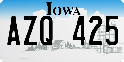 IA license plate AZQ425