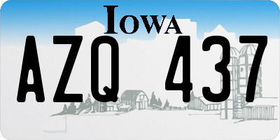 IA license plate AZQ437