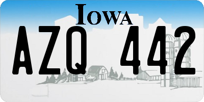 IA license plate AZQ442