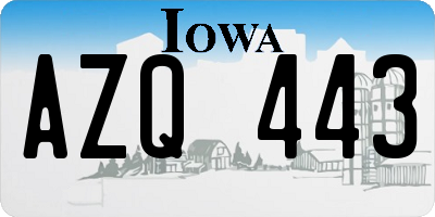 IA license plate AZQ443