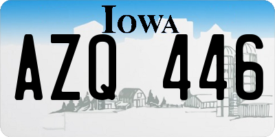 IA license plate AZQ446
