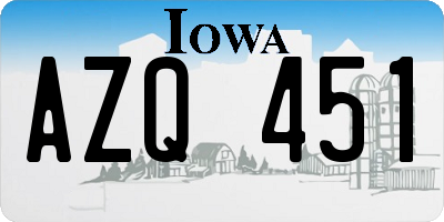 IA license plate AZQ451