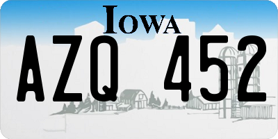 IA license plate AZQ452