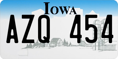 IA license plate AZQ454