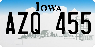 IA license plate AZQ455