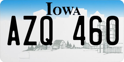 IA license plate AZQ460