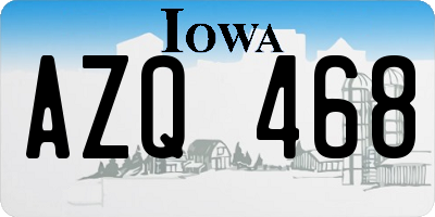 IA license plate AZQ468
