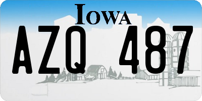 IA license plate AZQ487