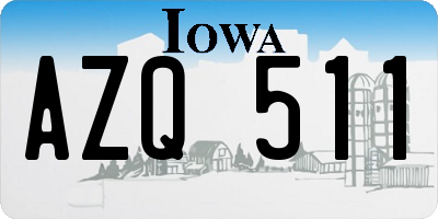 IA license plate AZQ511