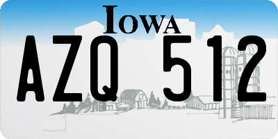 IA license plate AZQ512