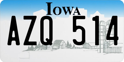 IA license plate AZQ514