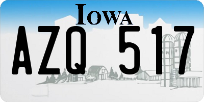 IA license plate AZQ517