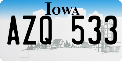 IA license plate AZQ533