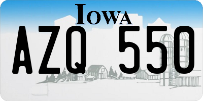 IA license plate AZQ550