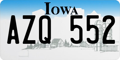 IA license plate AZQ552