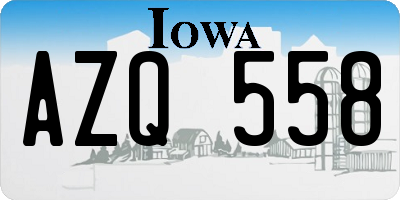 IA license plate AZQ558