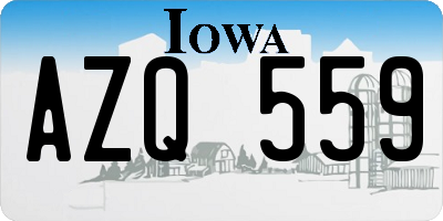 IA license plate AZQ559