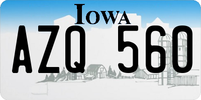 IA license plate AZQ560