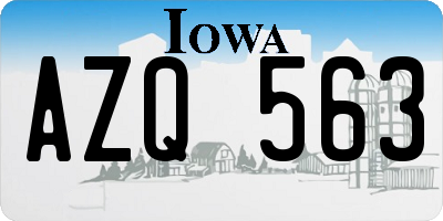 IA license plate AZQ563
