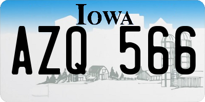 IA license plate AZQ566