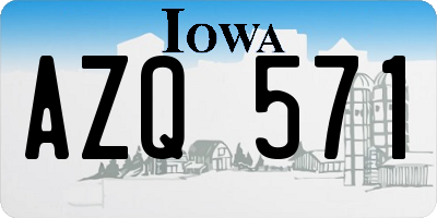 IA license plate AZQ571