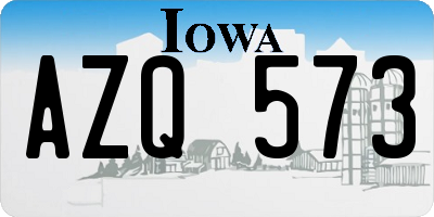 IA license plate AZQ573