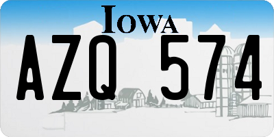 IA license plate AZQ574