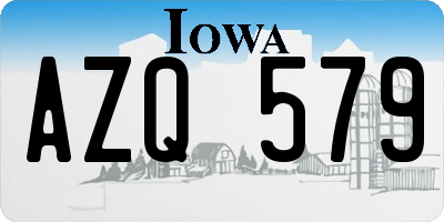 IA license plate AZQ579
