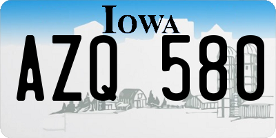 IA license plate AZQ580
