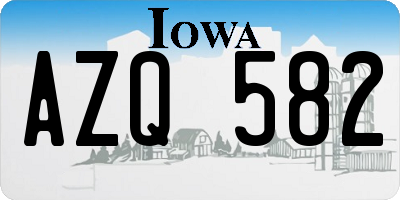 IA license plate AZQ582