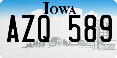 IA license plate AZQ589