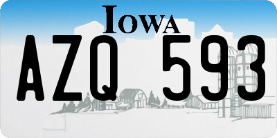 IA license plate AZQ593